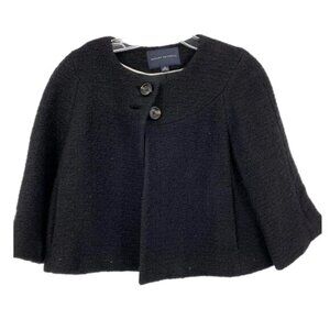Banana Republic Black Wool Cropped Swing Blazer